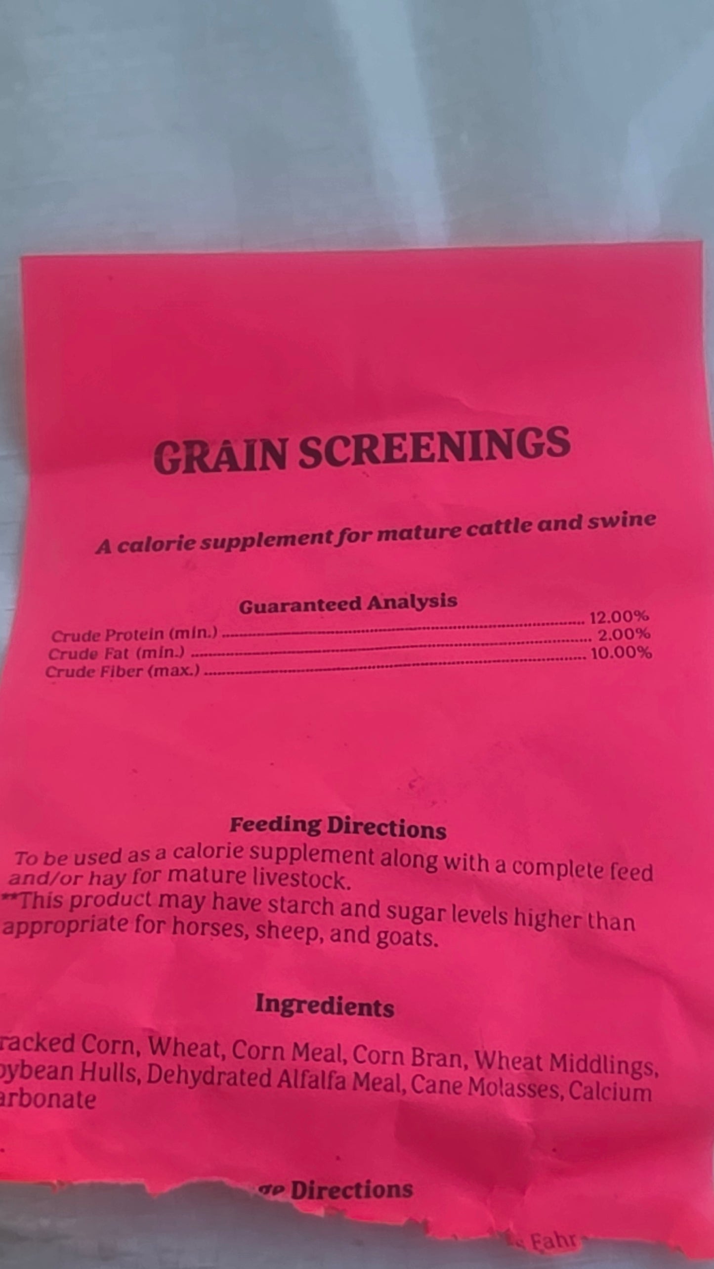 Grain Screenings